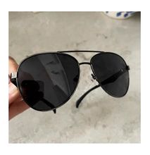 Black Aviator Sunglasses - Military Style Dark Sun Glasses UV 400 Protection